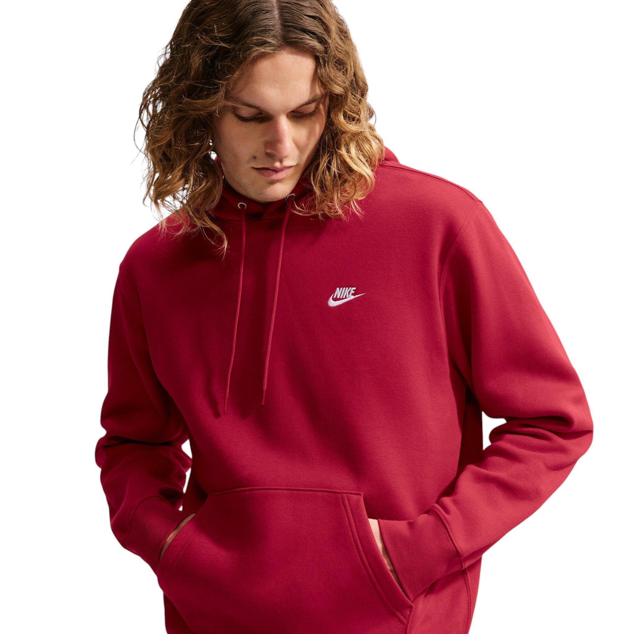 Nike Men's Club Pullover Fleece Hoodie - RED